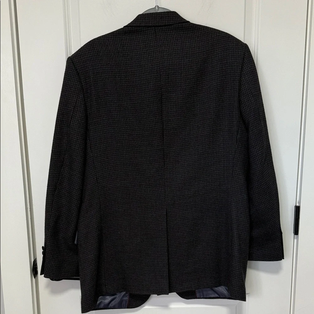 Saddlebred Mens Wool Blazer Houndstooth Pattern size 42 Regular 100% Lambswool